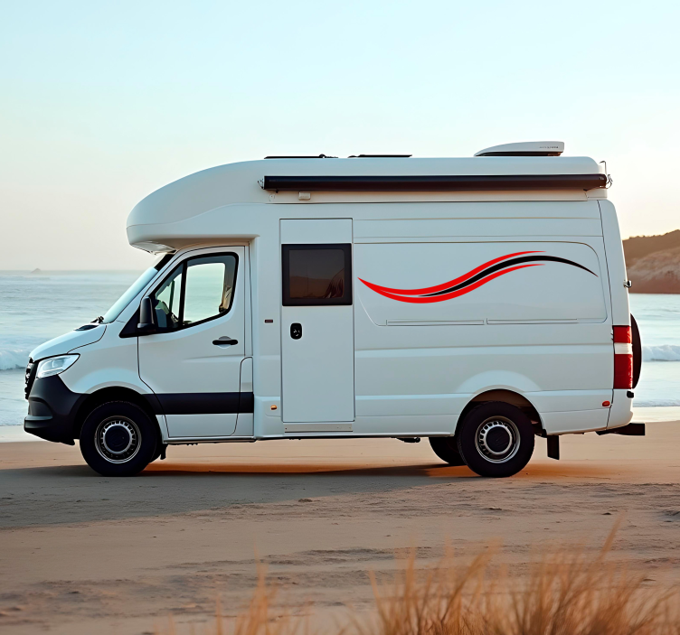 Wavy stripes camper decal - TenStickers