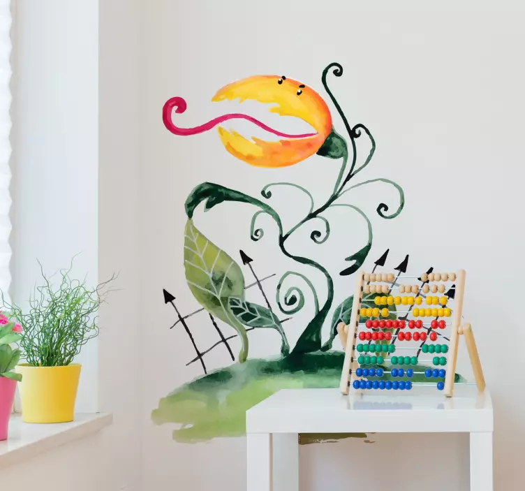 Whimsical Flower Design nature wall sticker - TenStickers