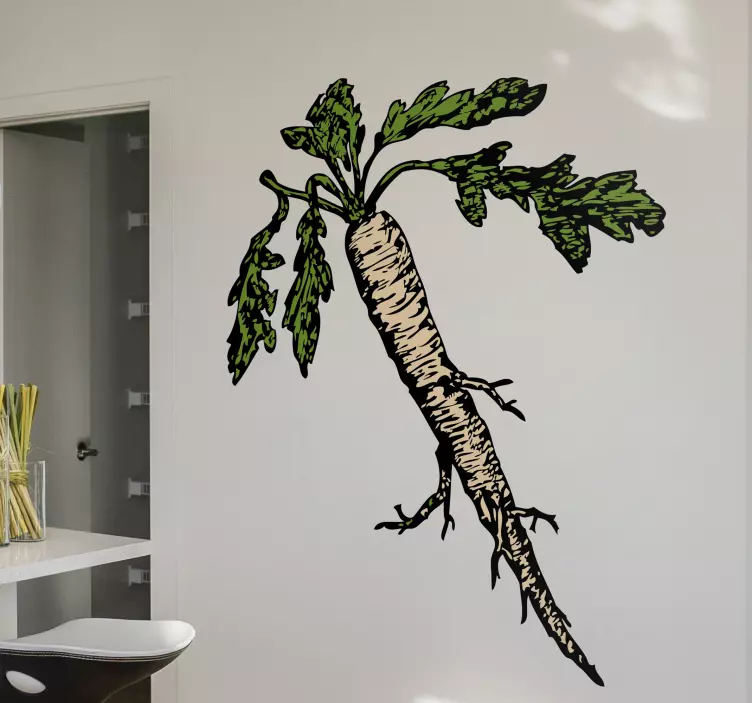 White Carrot Illustration Decal - TenStickers