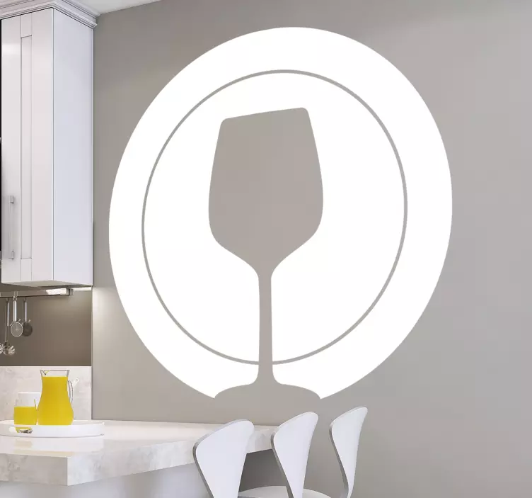 Wine Glass Silhouette drink sticker - TenStickers
