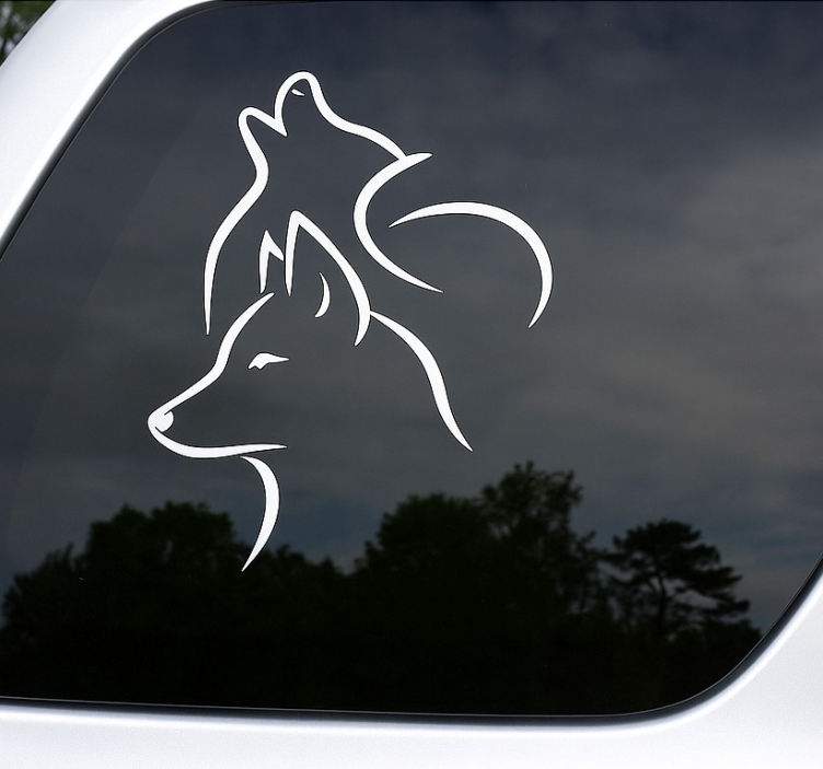 Car sticker wolf line art - TenStickers