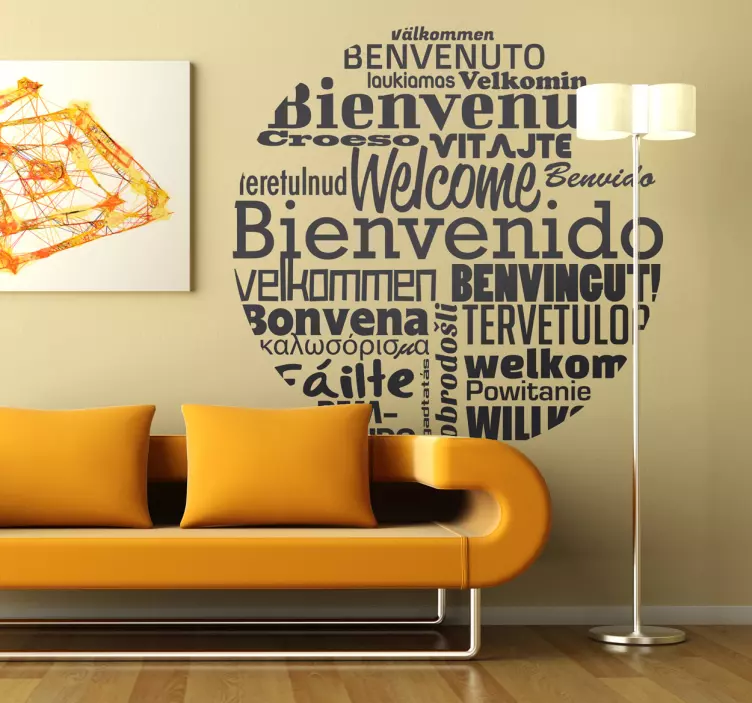 World Welcome Greetings Living Room Wall Sticker - TenStickers