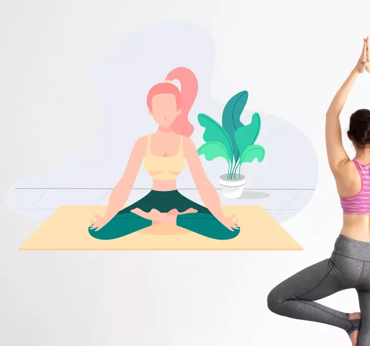 Yoga at home wall sticker - TenStickers