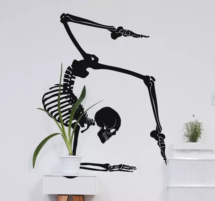 Yoga skeleton wall vinyl decal - TenStickers