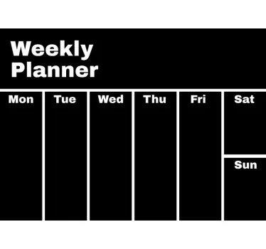weekly planner chalkboard sticker - TenStickers