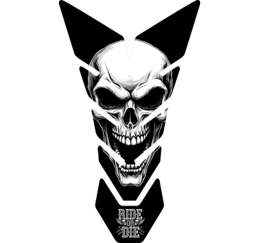 White skull motorcycle decals - TenStickers
