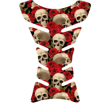 Skulls and roses motorcycle decals - TenStickers