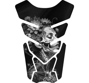 Painted Skeleton Lady motorcycle decals - TenStickers