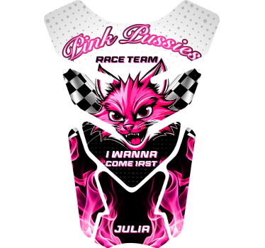 Pink cat motorcycle decals - TenStickers
