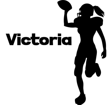 Personalized player rugby wall sticker - TenStickers