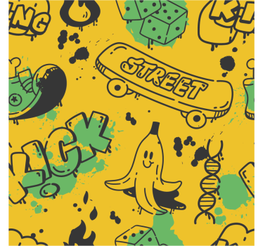 urban pattern door sticker - TenStickers