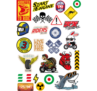 Bomb design pack motorcycle decals - TenStickers