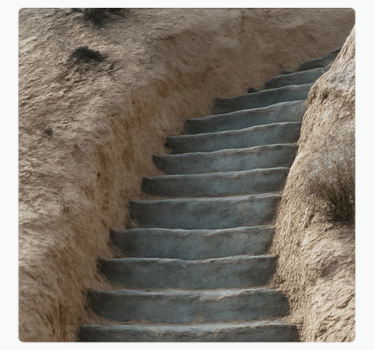 Stone realistic stairs door sticker - TenStickers