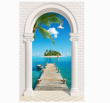 Roman arch with views door sticker - TenStickers