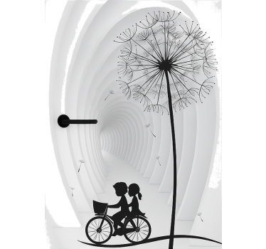 3D dandelion and bike door sticker - TenStickers