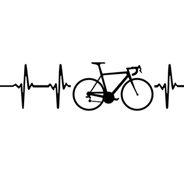 Cycling heartbeat bike sticker - TenStickers