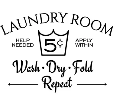 Laundry glass doort decal - TenStickers