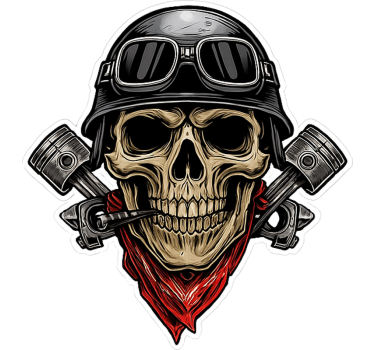 Motorbike skeleteon design motorcycle decals - TenStickers