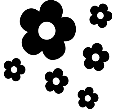 Simple flowers design with name motorcycle decals - TenStickers