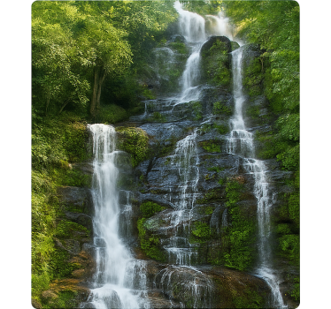 Natural rock waterfall shower screen sticker - TenStickers