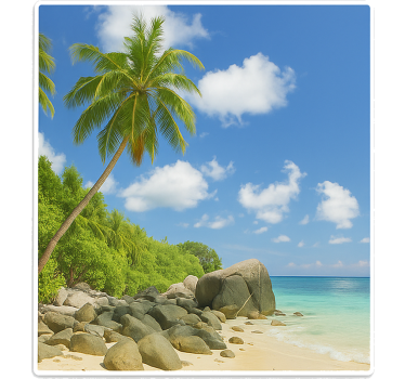 Palm trees island shower screen sticker - TenStickers