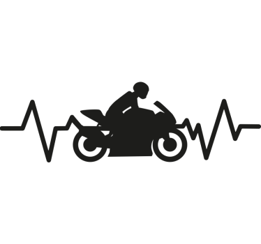 Motorcycle heart beat artwork motorcycle decals - TenStickers