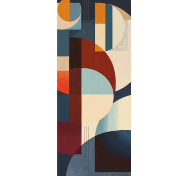 Kandinsky-inspired geometric pattern door sticker - TenStickers