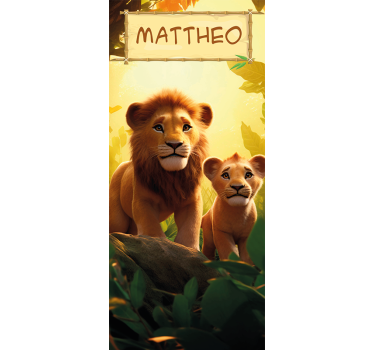 Door sticker personalized lion door sticker - TenStickers