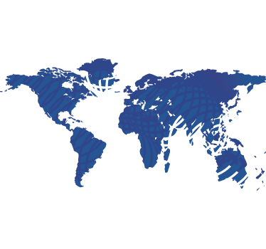 Blue World Map with Waves Sticker - TenStickers