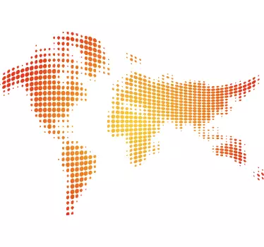 Waveform World Map Sticker - TenStickers
