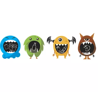 Mixed Recycling Bin Stickers - TenStickers