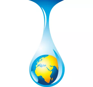 World Water Drop Sticker - TenStickers