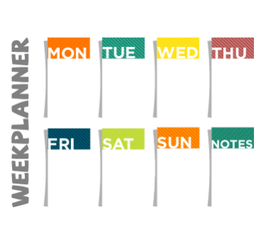 Weekly plan EN sticker to write on - TenStickers