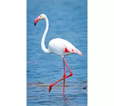 White Flamingo Shower Sticker - TenStickers
