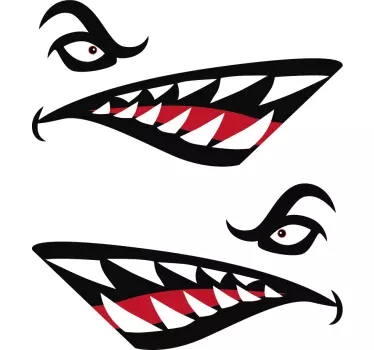Shark teeth graphic car sticker - TenStickers