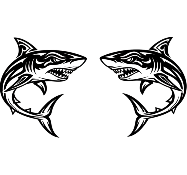 Boat decal tribal shark design - TenStickers