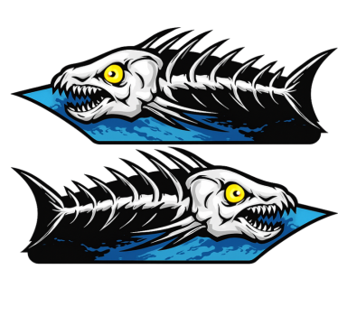 Boat decal fish bone wrap design - TenStickers
