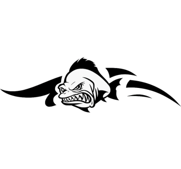 Boat decal angry piranha design for boats - TenStickers