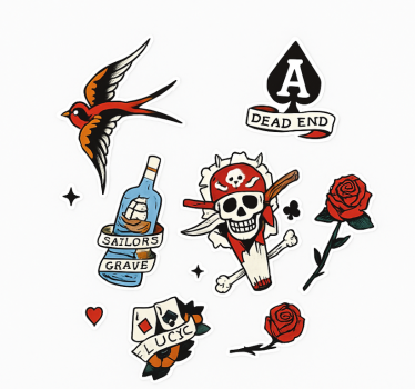 Motorcycle decals tattoo fuel tank - TenStickers