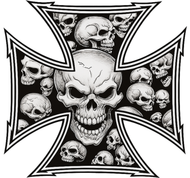 Motorcycle decals iron cross skulls - TenStickers