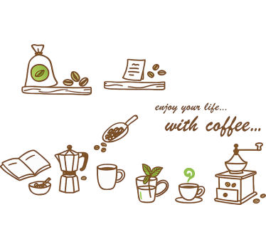 Cozy kitchen cafe wall decal - TenStickers