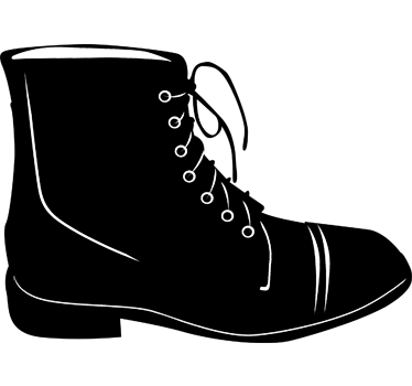 Black classic boot chalkboard sticker - TenStickers