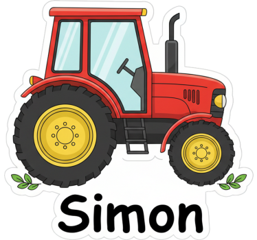 Customizable sticker tractor for door - TenStickers