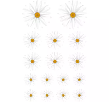 Pattern with daisies flower wall decal - TenStickers