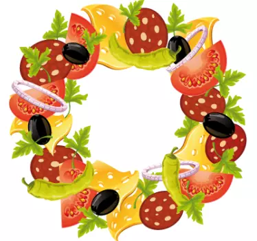 Food Wreath Crown Decal - TenStickers