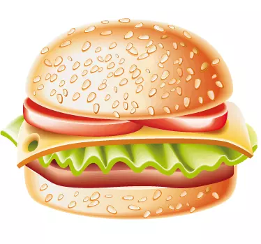Golden Hamburger Sandwich Decal - TenStickers