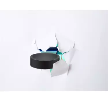 3D hockey  trompe l'oeil laptop sticker - TenStickers
