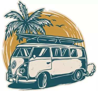 Vintage Surf Van wall sticker - TenStickers