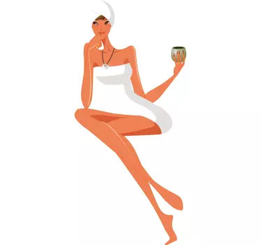 Relaxing spa woman shower screen sticker - TenStickers