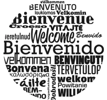 World Welcome Greetings Living Room Wall Sticker - TenStickers